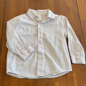George 24 month white patterned button down shirt